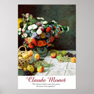 Poster Citation d'art Claude Monet Fleurs et fruits