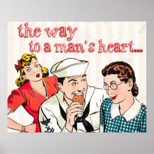 Poster Citation d'art vintage Sailor and House Wife