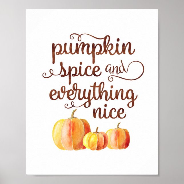 Poster Citation d'automne Citrouille épice et tout Nice (Devant)