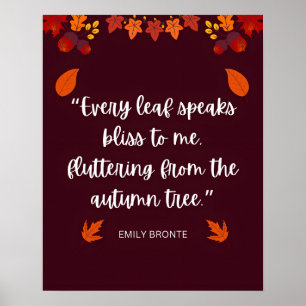 Poster Citation d'automne Emily Bronte