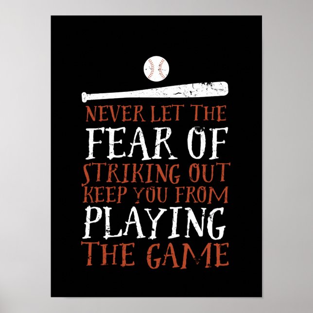 Poster Citation de base-ball motivationnel (Devant)