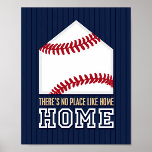 Poster Citation de baseball PAS D'ENDROIT COMME À LA MAIS