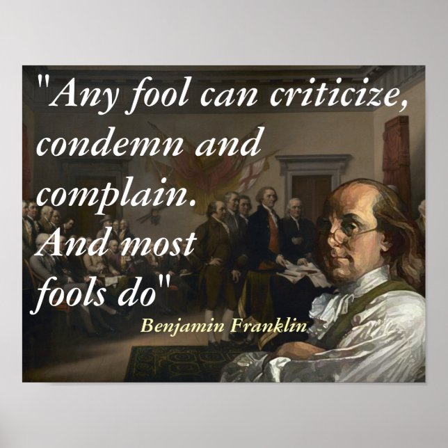 Poster Citation de Benjamin Franklin sur les imbéciles (Devant)