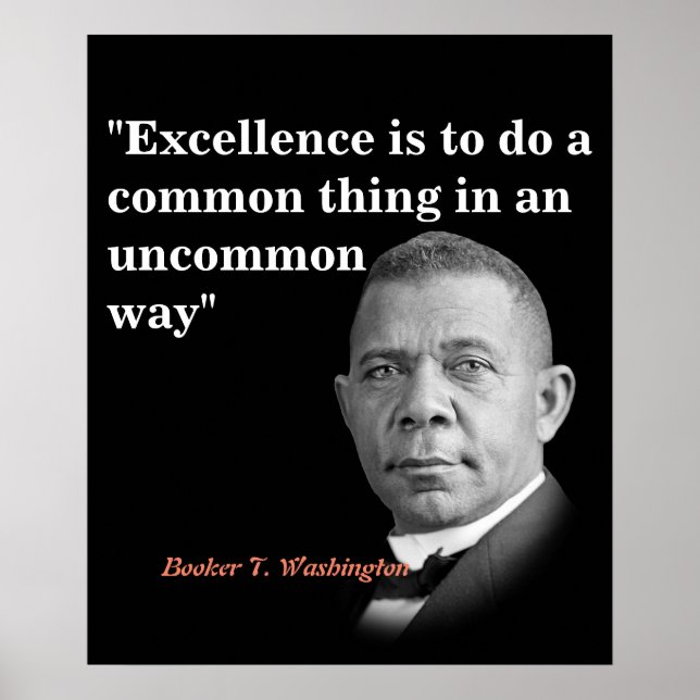 Poster Citation De Booker T. Washington Sur Excellence (Devant)
