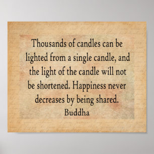 Poster Citation de Bouddha - Des milliers de bougies impr