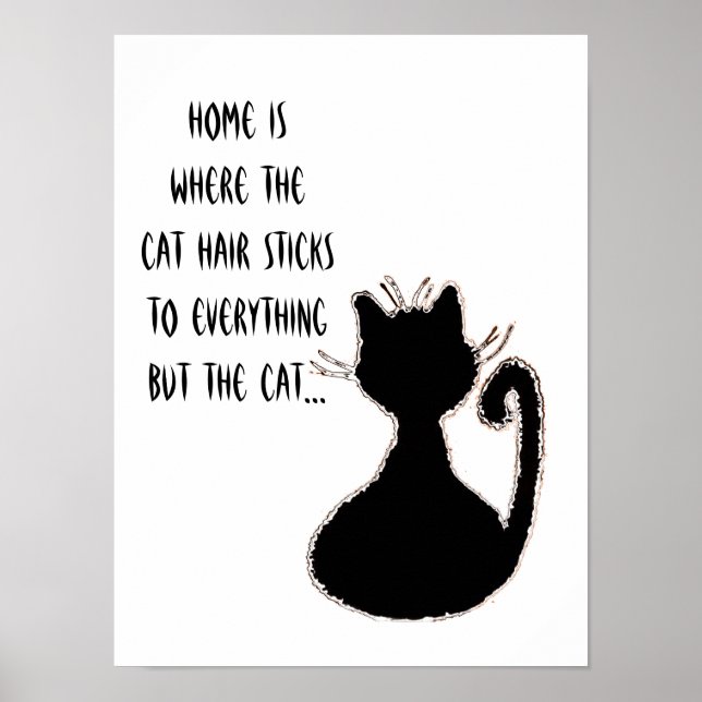 Poster Citation de chats amusante Cat mignonne Cat noir S (Devant)