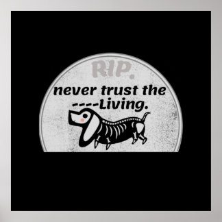 Poster Citation de chien de squelette de squelette d'Hall