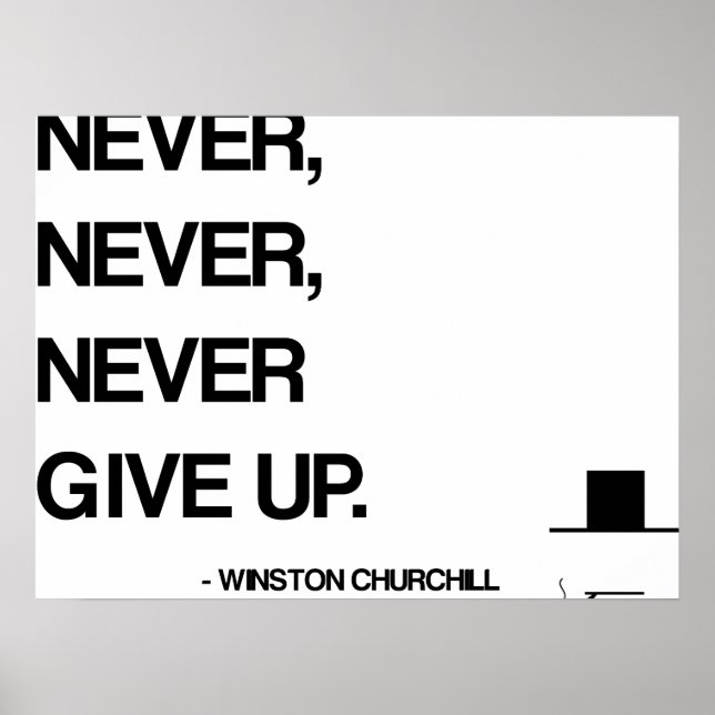 Poster Citation de Churchill Motivational - N'abandonnez  (Devant)