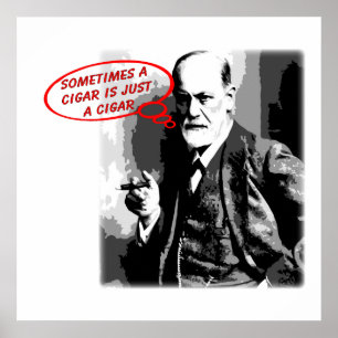 Poster Citation de cigare de Sigmund Freud carré