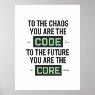 Poster Citation de codage Inspiration - Code et coeur