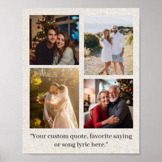 Poster Citation de collage de photos de famille personnal