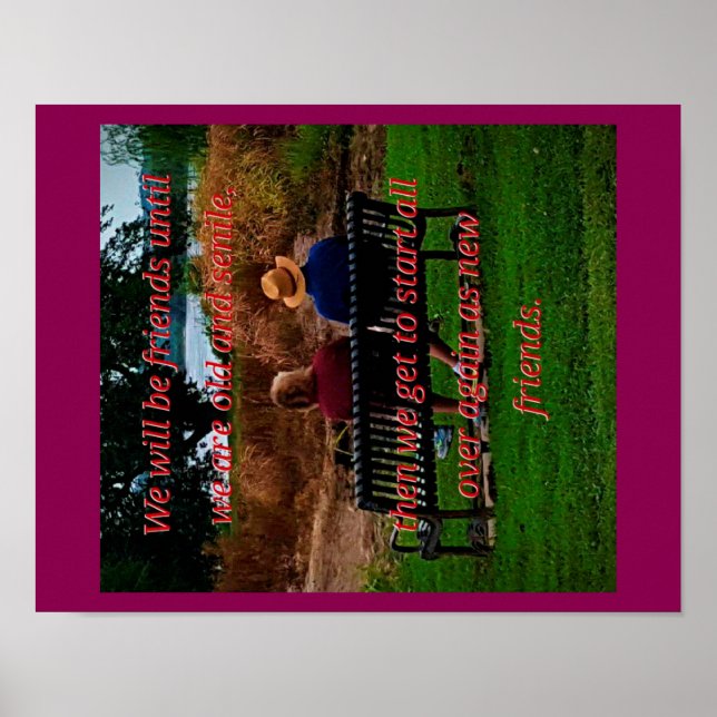 Poster Citation de couple Grossissant Vieux Ensemble amis (Devant)