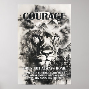 Poster Citation de courage inspirante