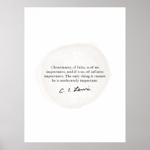 Poster Citation de CS Lewis sur la vie chrétienne, le chr