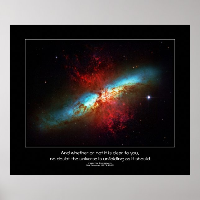 Poster Citation de Desiderata - Cigar Galaxy de l'espace (Devant)