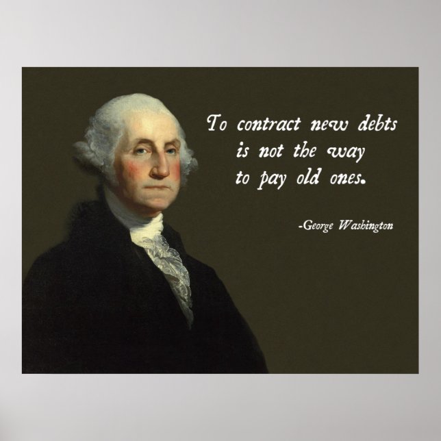 Poster Citation de dette de George Washington (Devant)