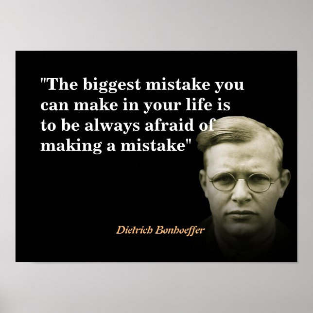Poster Citation De Dietrich Bonhoeffer Sur La Plus Grande (Devant)