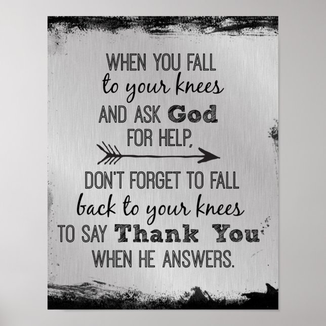 Poster Citation de Dieu Merci inspirationnel (Devant)