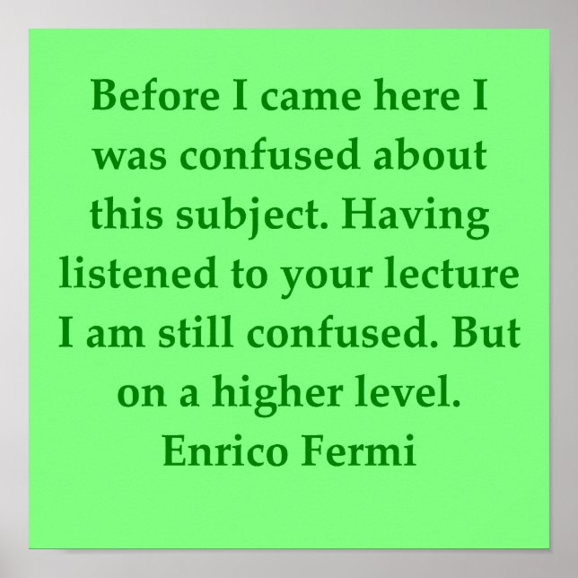 Poster citation de enrico fermi (Devant)