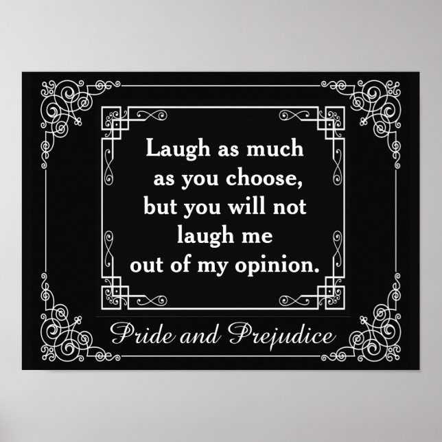 Poster Citation de fierté et de préjugé Jane Austen (Matt (Devant)