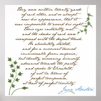 Poster Citation de Fierté et préjugés de Jane Austen #1