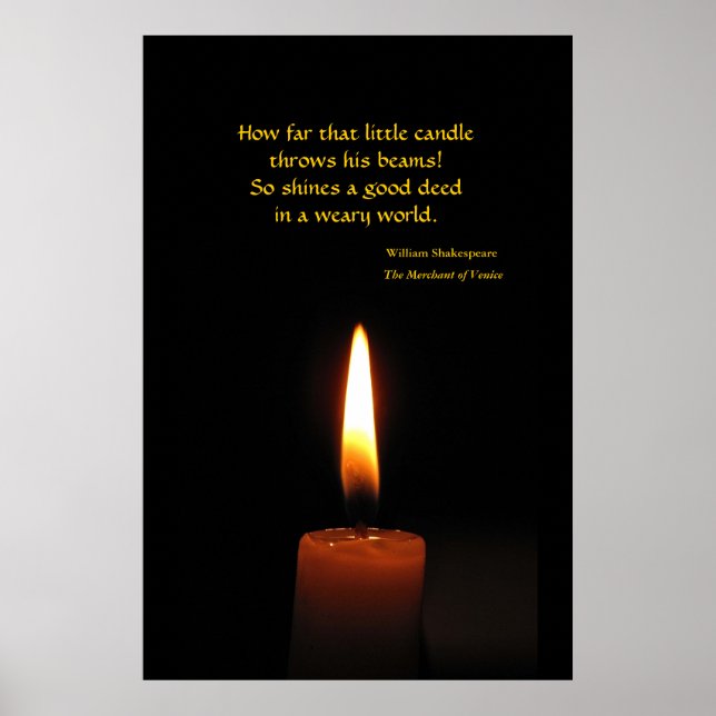 Poster Citation de flamme de bougie Shakespeare (Devant)