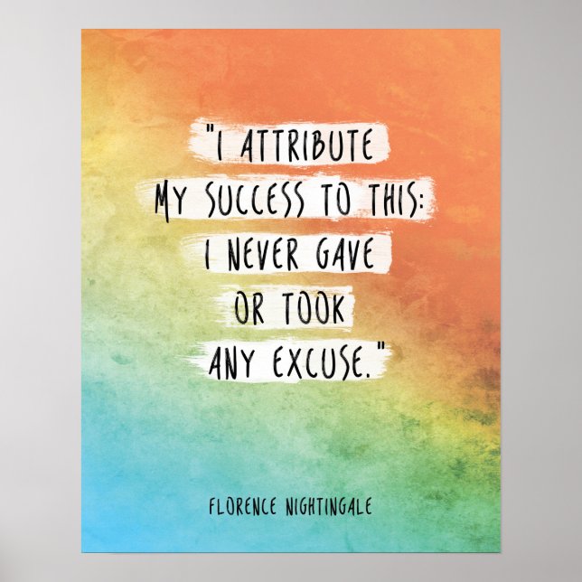 Poster Citation de Florence Nightingale "J'attribue le su (Devant)