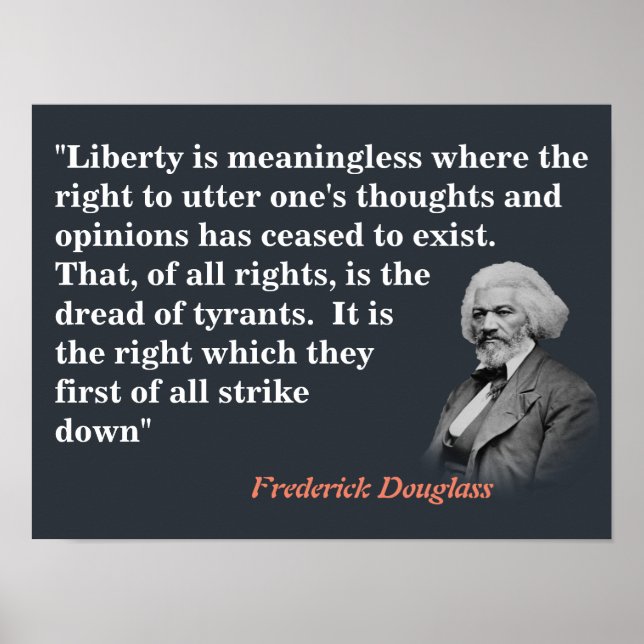Poster Citation De Frederick Douglass Sur La Liberté D'Ex (Devant)