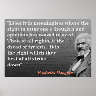 Poster Citation de Frederick Douglass sur la liberté d'ex