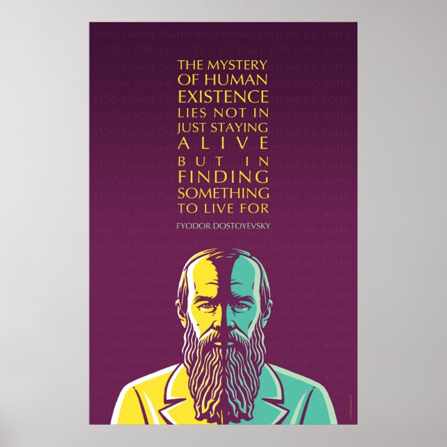 Poster Citation de Fyodor Dostoïevsky-Mystère de l'existe (Devant)