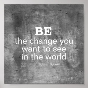 Poster Citation de Gandhi Be the change motivationposter