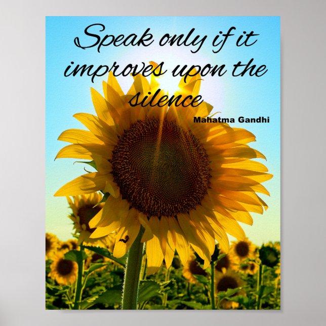 Poster Citation de Gandhi sur le silence (Devant)