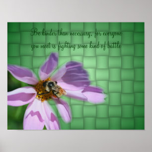 Poster Citation de gentillesse Abeille sur Flower Inspira