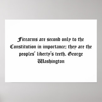 Poster Citation de George Washington sur les armes à feu