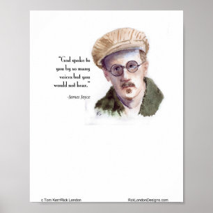 Poster Citation de James Joyce & "Dieu parla" par Kerr/Lo