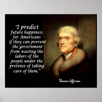 Poster Citation de Jefferson - Je Prévois Le Bonheur Futu