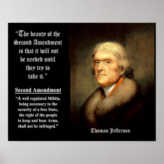 Poster Citation De Jefferson - La Beauté Du 2E Amendement