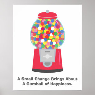 Poster Citation de jeu de machine à gumball colorée sur l