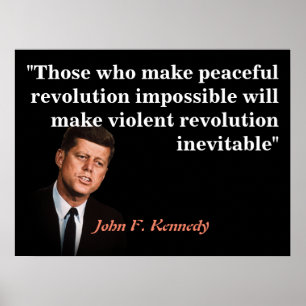 Poster Citation de John F. Kennedy sur la révolution