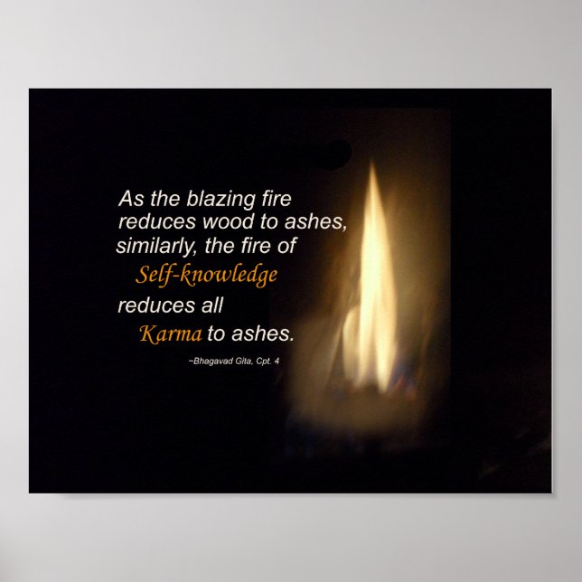 Poster Citation de Karma Blazing Fire Self-Knowledge (Devant)