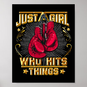 Poster Citation de kickboxing boxe thaï juste une fille q