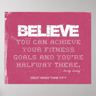 Poster Citation de la condition physique de Denim rose po