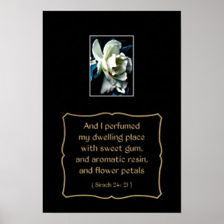 Poster Citation de la Fleur de Camellia et de la Bible de