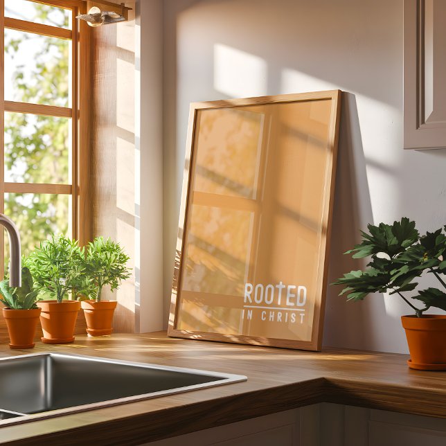 Poster Citation de la foi chrétienne enracinée Mustard Po (Créateur téléchargé)