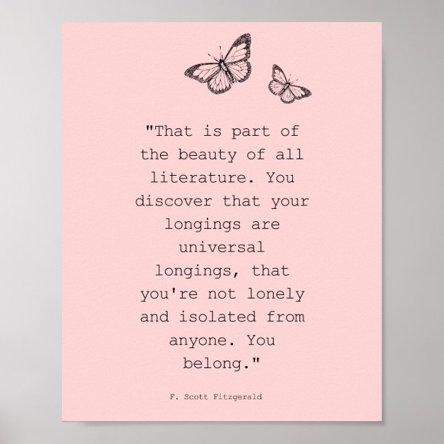 Poster Citation de la littérature de Scott Fitzgerald (Devant)