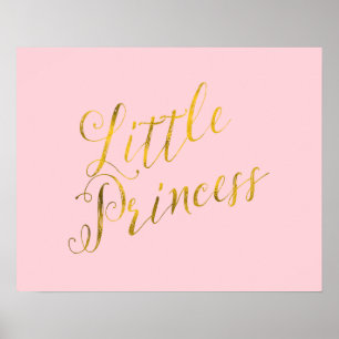 Poster Citation de la petite princesse Faux Gold Foil Par