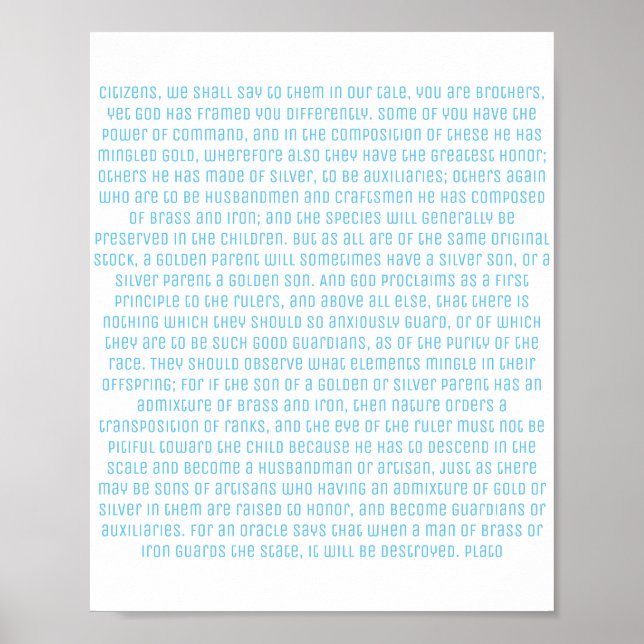 Poster Citation de la philosophie de Platon (Devant)