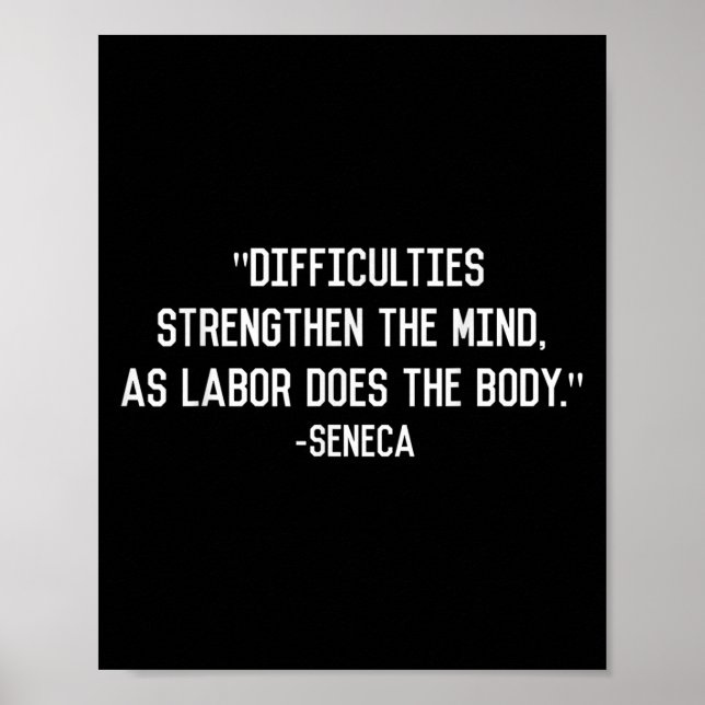 Poster Citation de la philosophie stoïque de Seneca (Devant)