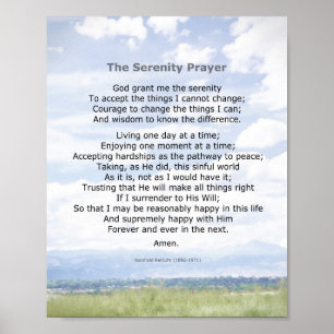 Poster Citation de la prière Serenity sur l'art photograp