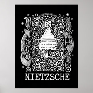 Poster Citation de la prison et du REFUGE par Nietzsche